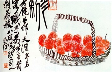  encre - Qi Baishi litchi fruits vieux Chine encre